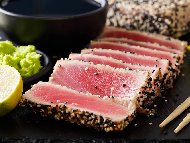 Рецепта Запечени стекове риба тон